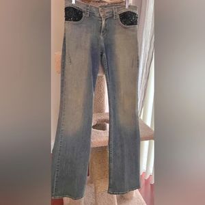 ABS Schwartz Blue Jeans with Sparkly Sequins 32.